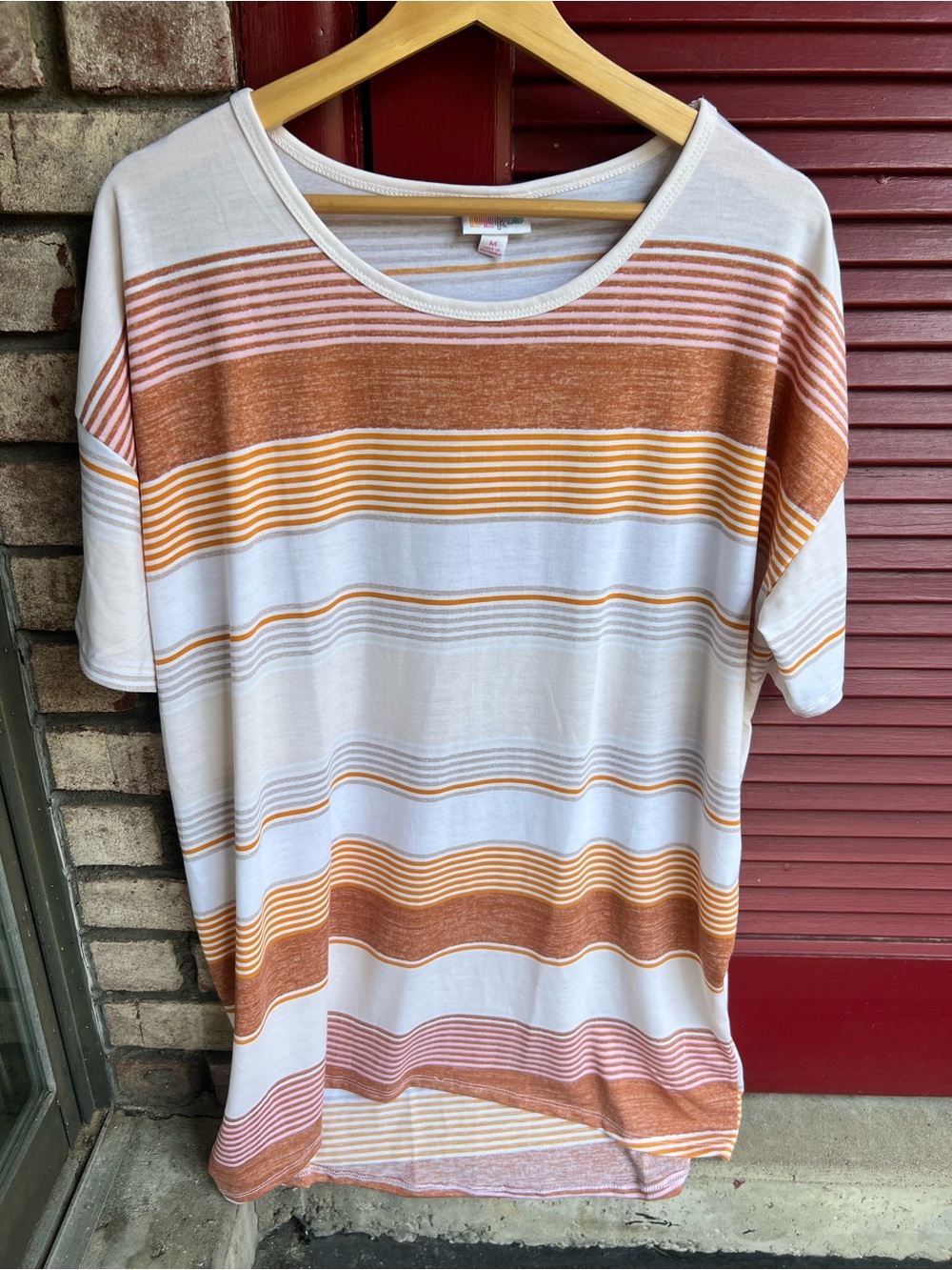 LuLaRoe Striped Over Size Tunic Top T Shirt Medium